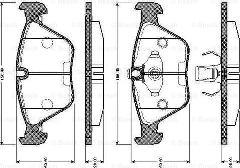 BOSCH 0 986 TB2 153 - Гальмівні колодки, дискові гальма avtolavka.club