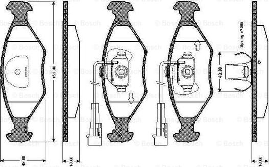 BOSCH 0 986 TB2 157 - Гальмівні колодки, дискові гальма avtolavka.club