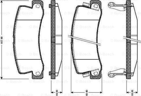 BOSCH 0 986 TB2 110 - Гальмівні колодки, дискові гальма avtolavka.club