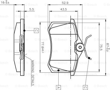 BOSCH 0 986 TB2 138 - Гальмівні колодки, дискові гальма avtolavka.club