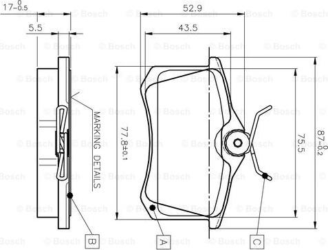 BOSCH 0 986 TB2 137 - Гальмівні колодки, дискові гальма avtolavka.club