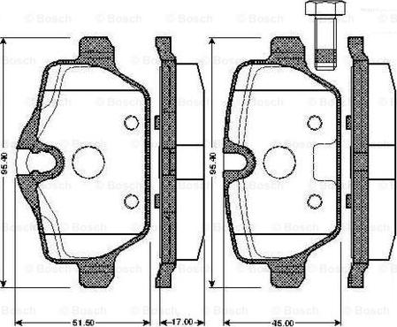 BOSCH 0 986 TB2 890 - Гальмівні колодки, дискові гальма avtolavka.club