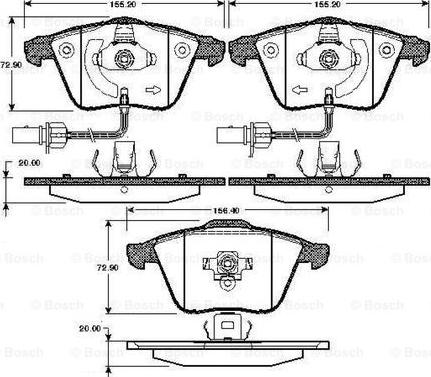 BOSCH 0 986 TB2 849 - Гальмівні колодки, дискові гальма avtolavka.club