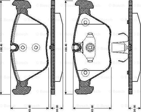 BOSCH 0 986 TB2 848 - Гальмівні колодки, дискові гальма avtolavka.club