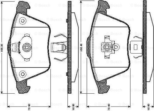 BOSCH 0 986 TB2 850 - Гальмівні колодки, дискові гальма avtolavka.club