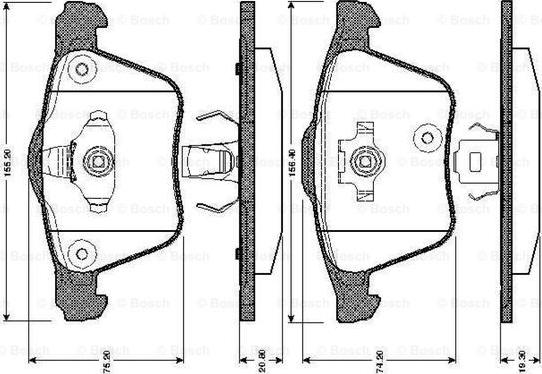 BOSCH 0 986 TB2 862 - Гальмівні колодки, дискові гальма avtolavka.club