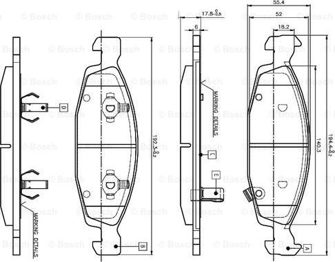 BOSCH 0 986 TB2 801 - Гальмівні колодки, дискові гальма avtolavka.club