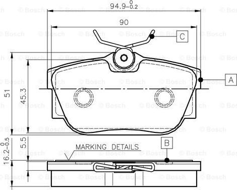 BOSCH 0 986 TB2 813 - Гальмівні колодки, дискові гальма avtolavka.club