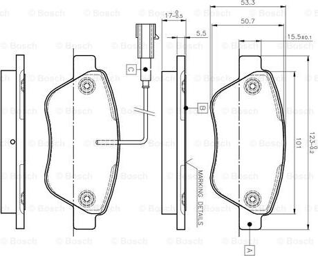 BOSCH 0 986 TB2 836 - Гальмівні колодки, дискові гальма avtolavka.club