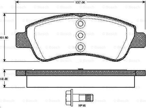 BOSCH 0 986 TB2 830 - Гальмівні колодки, дискові гальма avtolavka.club