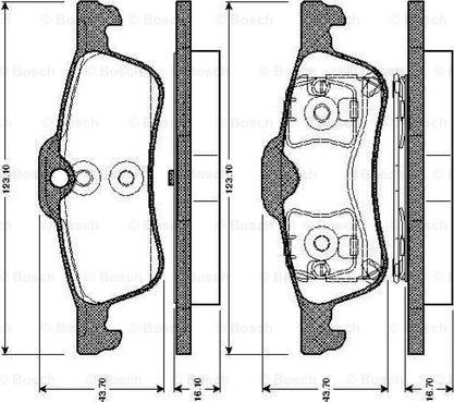 BOSCH 0 986 TB2 838 - Гальмівні колодки, дискові гальма avtolavka.club