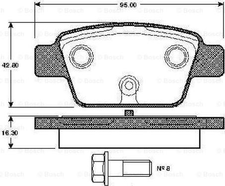 BOSCH 0 986 TB2 837 - Гальмівні колодки, дискові гальма avtolavka.club