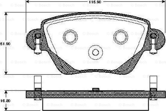 BOSCH 0 986 TB2 820 - Гальмівні колодки, дискові гальма avtolavka.club