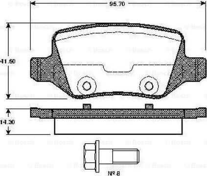 BOSCH 0 986 TB2 391 - Гальмівні колодки, дискові гальма avtolavka.club