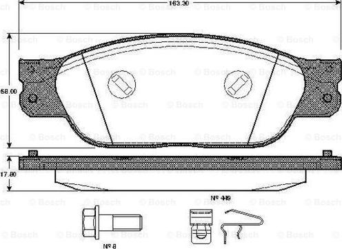 BOSCH 0 986 TB2 362 - Гальмівні колодки, дискові гальма avtolavka.club