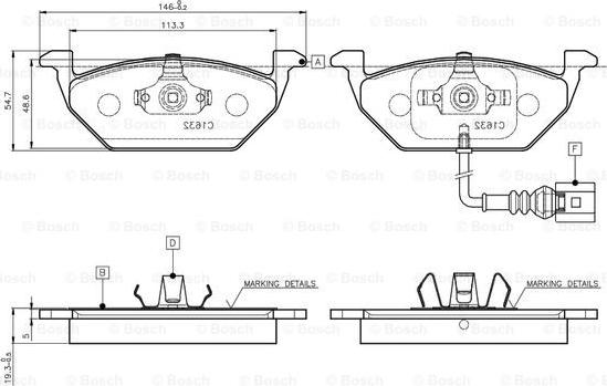 BOSCH 0 986 TB2 314 - Гальмівні колодки, дискові гальма avtolavka.club