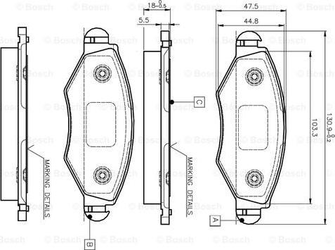 BOSCH 0 986 TB2 316 - Гальмівні колодки, дискові гальма avtolavka.club