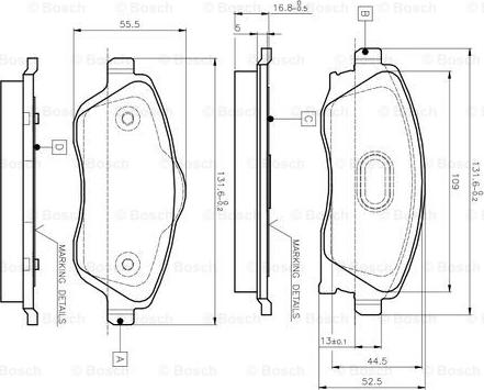 BOSCH 0 986 TB2 381 - Гальмівні колодки, дискові гальма avtolavka.club