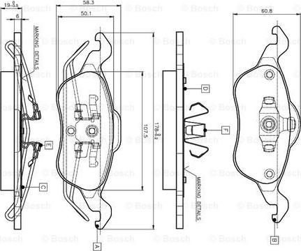 BOSCH 0 986 TB2 338 - Гальмівні колодки, дискові гальма avtolavka.club