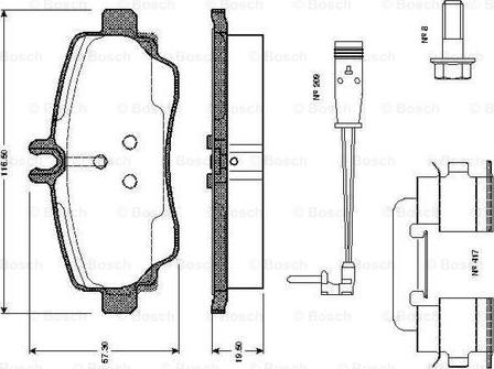 BOSCH 0 986 TB2 323 - Гальмівні колодки, дискові гальма avtolavka.club