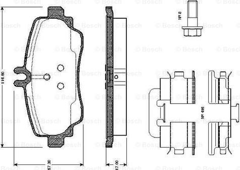 BOSCH 0 986 TB2 322 - Гальмівні колодки, дискові гальма avtolavka.club