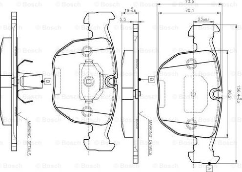 BOSCH 0 986 TB2 292 - Гальмівні колодки, дискові гальма avtolavka.club