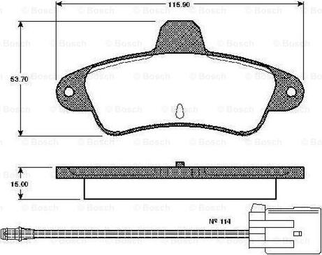 BOSCH 0 986 TB2 242 - Гальмівні колодки, дискові гальма avtolavka.club