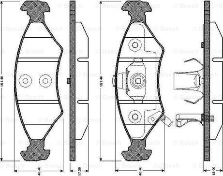 BOSCH 0 986 TB2 267 - Гальмівні колодки, дискові гальма avtolavka.club