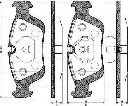 BOSCH 0 986 TB2 208 - Гальмівні колодки, дискові гальма avtolavka.club