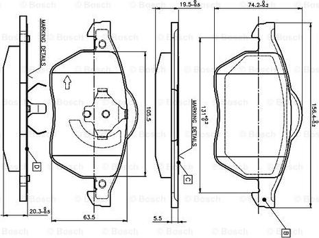 BOSCH 0 986 TB2 214 - Гальмівні колодки, дискові гальма avtolavka.club