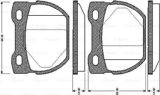 BOSCH 0 986 TB2 280 - Гальмівні колодки, дискові гальма avtolavka.club