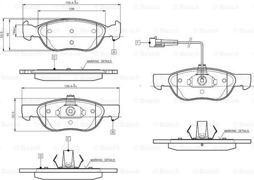 BOSCH 0 986 TB2 282 - Гальмівні колодки, дискові гальма avtolavka.club