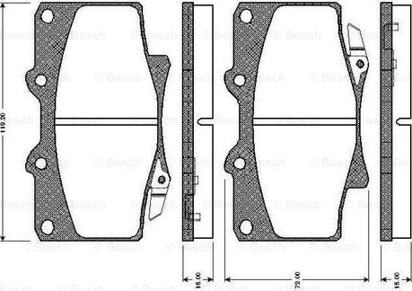 BOSCH 0 986 TB2 238 - Гальмівні колодки, дискові гальма avtolavka.club