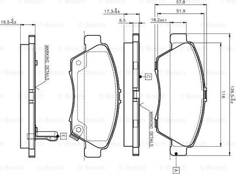 BOSCH 0 986 TB2 232 - Гальмівні колодки, дискові гальма avtolavka.club