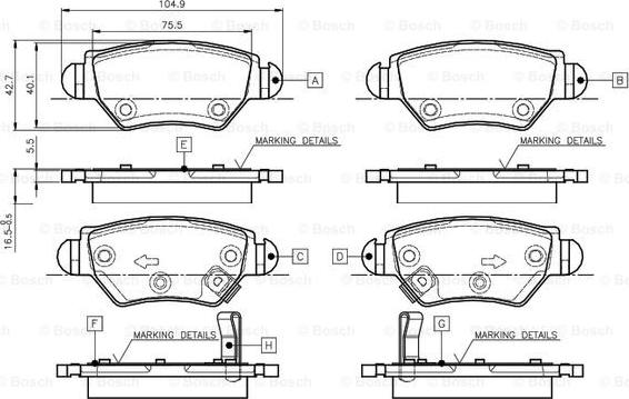 BOSCH 0 986 TB2 777 - Гальмівні колодки, дискові гальма avtolavka.club