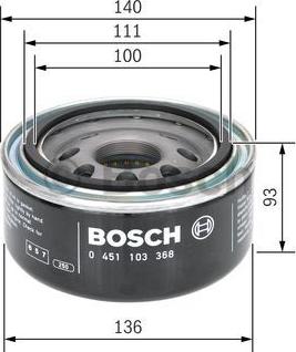 BOSCH 0 451 103 368 - Масляний фільтр avtolavka.club