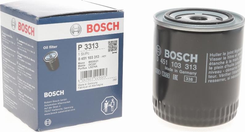 BOSCH 0 451 103 313 - Масляний фільтр avtolavka.club