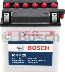 BOSCH 0 092 M4F 290 - Стартерна акумуляторна батарея, АКБ avtolavka.club