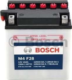 BOSCH 0 092 M4F 280 - Стартерна акумуляторна батарея, АКБ avtolavka.club