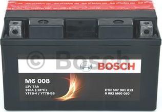 BOSCH 0 092 M60 080 - Стартерна акумуляторна батарея, АКБ avtolavka.club