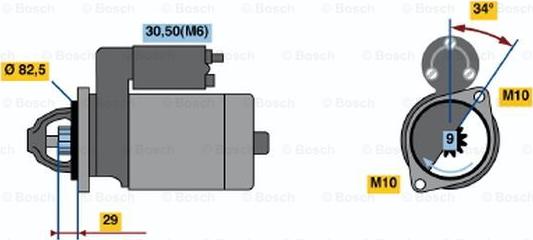 BOSCH 0 001 107 403 - Стартер avtolavka.club