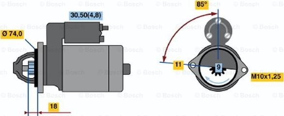 BOSCH 0 986 021 060 - Стартер avtolavka.club