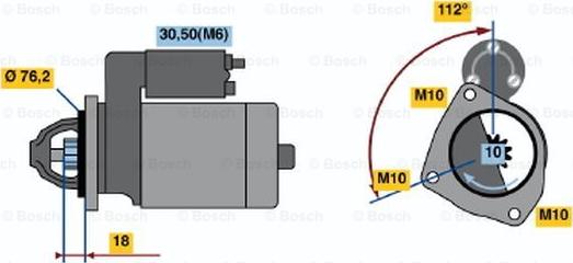 BOSCH 0 001 107 501 - Стартер avtolavka.club