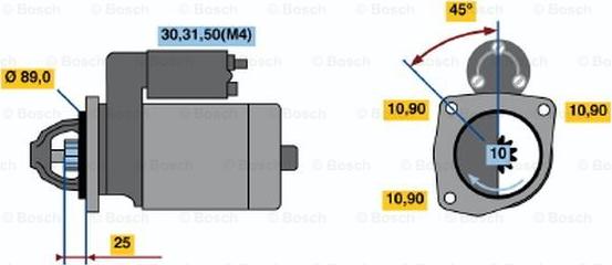 BOSCH 0 001 368 087 - Стартер avtolavka.club