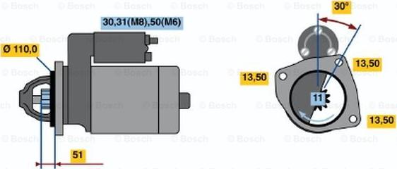 BOSCH 0 001 368 318 - Стартер avtolavka.club