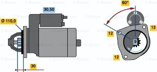 BOSCH 0 001 363 111 - Стартер avtolavka.club