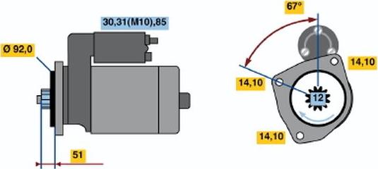 BOSCH 0001330017 - Стартер avtolavka.club