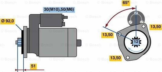 BOSCH 0 001 261 026 - Стартер avtolavka.club