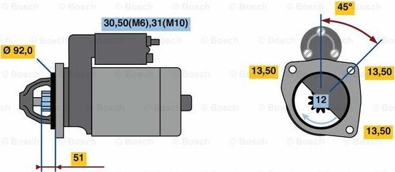 BOSCH 0 001 263 012 - Стартер avtolavka.club