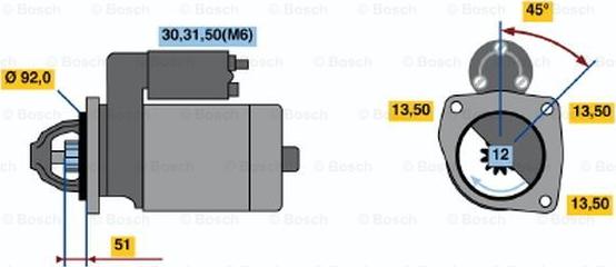 BOSCH 0 001 231 004 - Стартер avtolavka.club